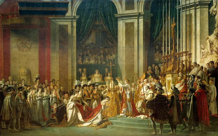 Il dipinto dell'incoronazione di Napoleone trasferito da Versailles al Louvre