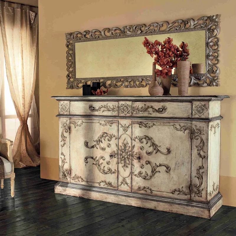 Cassettiere Italiane Interiors Italia in Legno, Decorate a Mano